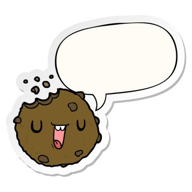 karikatür çerez ve konuşma kabarcık etiket