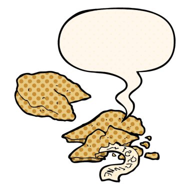 çizgi roman tarzında karikatür servet çerezleri ve konuşma balonu