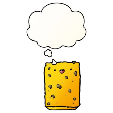 karikatür bisküvi ve pürüzsüz degrade tarzında düşünce balonu