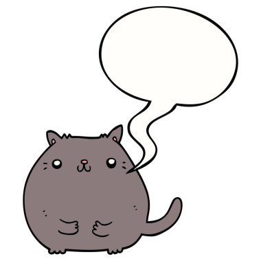 karikatür kedi ve konuşma balonu