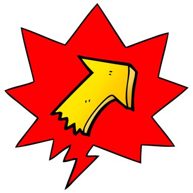 düzgün degrade stil çizgi film işaret ok ve konuşma balonu