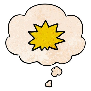 karikatür patlama ve grunge doku desen s düşünce balonu