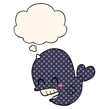 çizgi film balina ve çizgi roman tarzında düşünce balonu