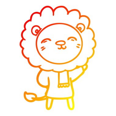 sıcak degrade çizgi çizim karikatür aslan