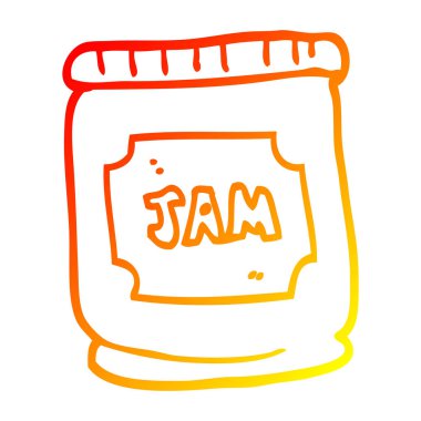 sıcak degrade çizgi çizim karikatür reçel pot