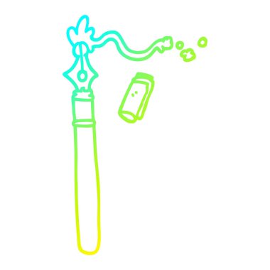 soğuk degrade çizgi çizim karikatür dolma kalem