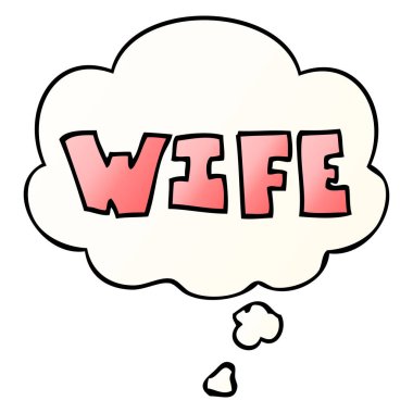 çizgi film kelime ve pürüzsüz degrade tarzında düşünce balonu