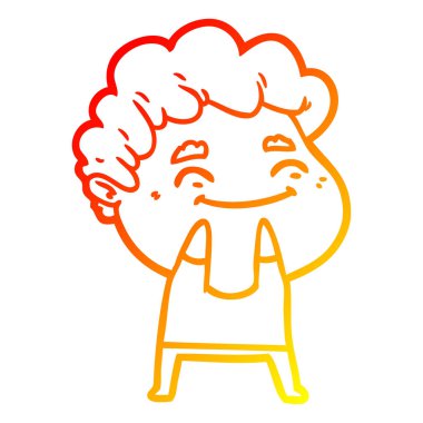 sıcak degrade çizgi çizim karikatür dostu adam