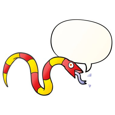 düzgün degrade tarzında karikatür yılan ve konuşma balonu