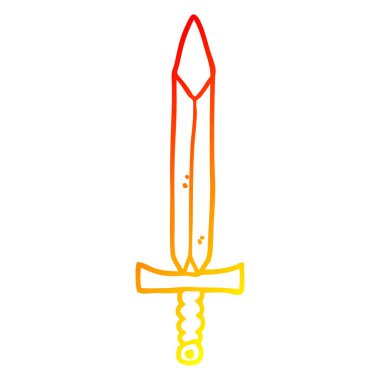 sıcak degrade çizgi çizim karikatür kılıç