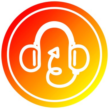 sıcak degrade spektr şeytan kuyruk dairesel müzik kulaklıklar