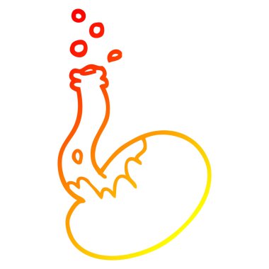 sıcak degrade çizgi çizim karikatür köpüren kimyasallar