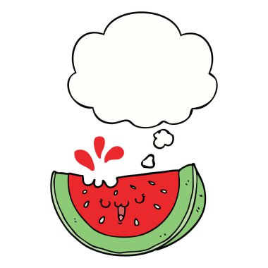 karikatür karpuz ve düşünce balonu