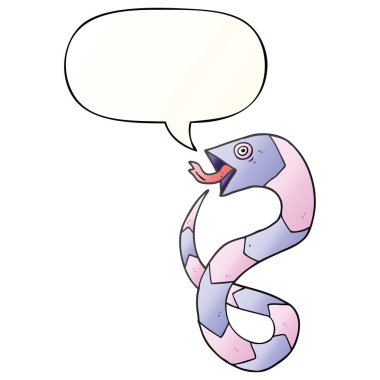 düzgün degrade tarzında karikatür yılan ve konuşma balonu