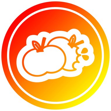 sıcak degrade spektrumda ısıtılı elma dairesel