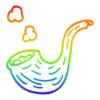 gökkuşağı gradyan çizgi çizim karikatür sigara borusu