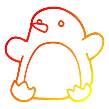 sıcak degrade çizgi çizim karikatür dans penguen