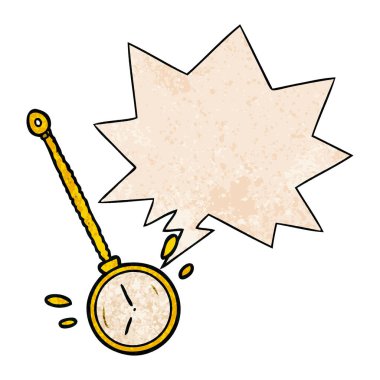 retro altın hipnotizma izlemek ve konuşma balonu sallanan karikatür