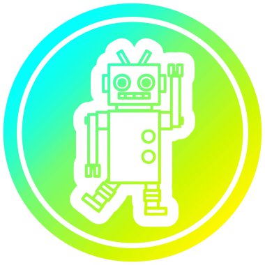 soğuk degrade spektrumda dans robot dairesel