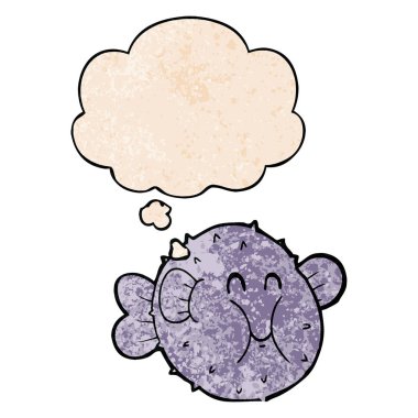 çizgi film balık ve vektör doku desen kabarcık düşünce