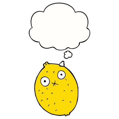 karikatür acı limon ve düşünce balonu