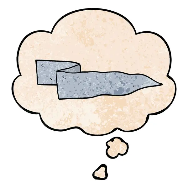 Bannière d'agitation de dessin animé et bulle de pensée en texture grunge patte — Image vectorielle