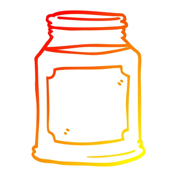 Warm gradient line drawing cartoon candle in jar — Stock Vector