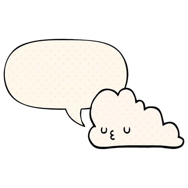 Χαριτωμένο καρτούν σύννεφο και ομιλία φούσκα σε στυλ κόμικ — Διανυσματικό Αρχείο