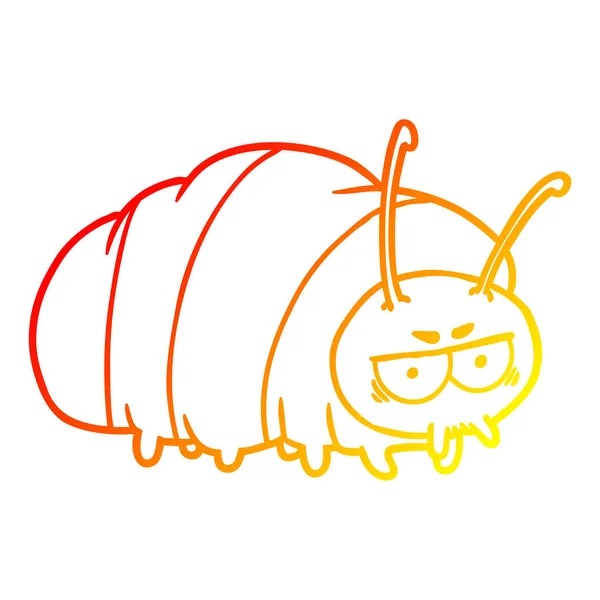Warme Gradientenlinie Zeichnung Cartoon Bug — Stockvektor