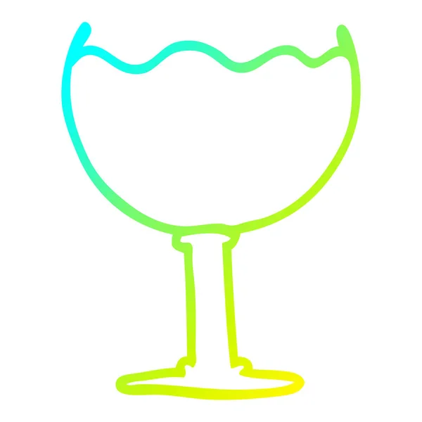 Gradient froid ligne dessin dessin animé verre de vin — Image vectorielle