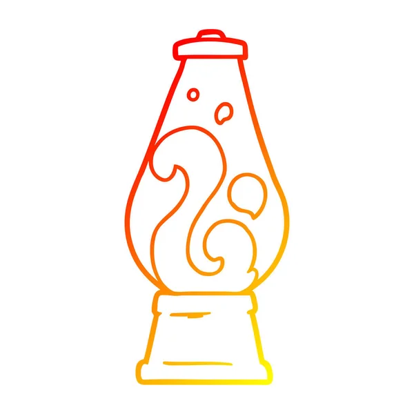 따뜻한 그라데이션 라인 드로잉 만화 복고풍 용암 램프 — 스톡 벡터