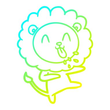 soğuk degrade çizgi çizim mutlu karikatür aslan