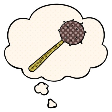 çizgi film topuz ve çizgi roman tarzında düşünce balonu