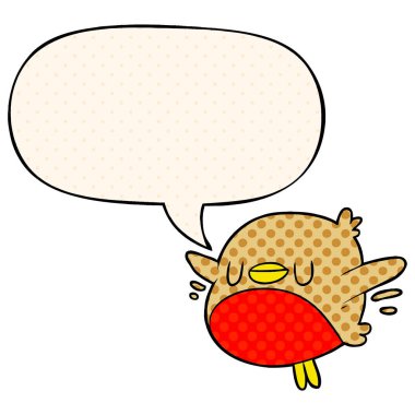 sevimli karikatür noel robin ve çizgi roman sty konuşma balonu