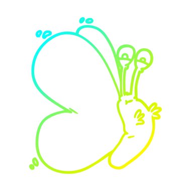 degrade komik çizgi karikatür kelebek soğuk çizim