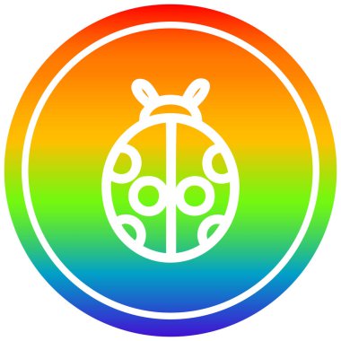 gökkuşağı spektrumlu sevimli uğur böceği dairesel