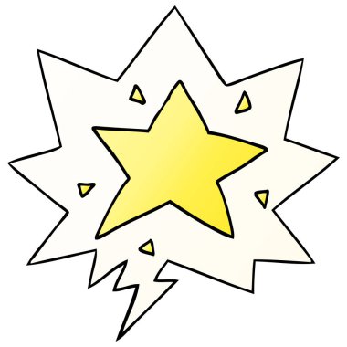 çizgi film yıldızı ve konuşma balonu pürüzsüz degrade tarzında