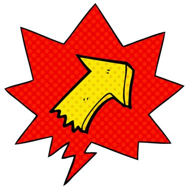 çizgi roman tarzında karikatür işaret ok ve konuşma balonu