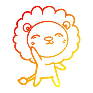 sıcak degrade çizgi çizim karikatür aslan