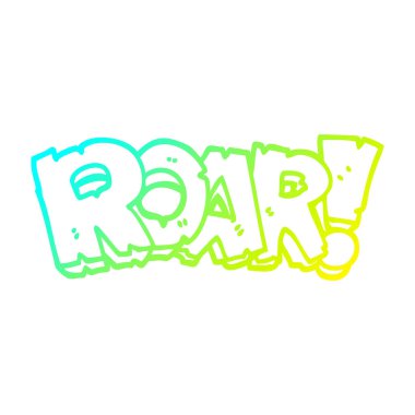 soğuk degrade çizgi çizim karikatür kükreme metin