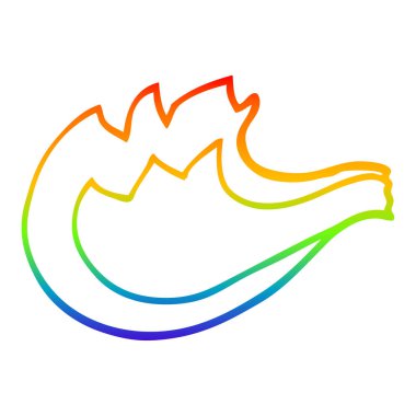 gökkuşağı degrade çizgi çizim karikatür mavi gaz alev