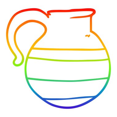 gökkuşağı gradyan çizgi çizim karikatür çizgili sürahi