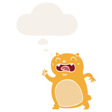 retro tarzında karikatür kedi ve düşünce balonu