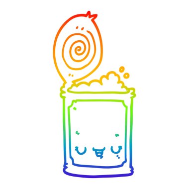 gökkuşağı gradyan çizgi çizim karikatür konserve gıda