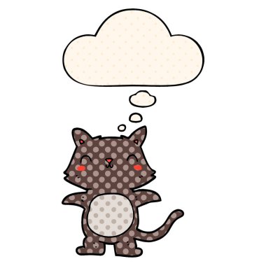 çizgi film kedi ve çizgi roman tarzında düşünce balonu