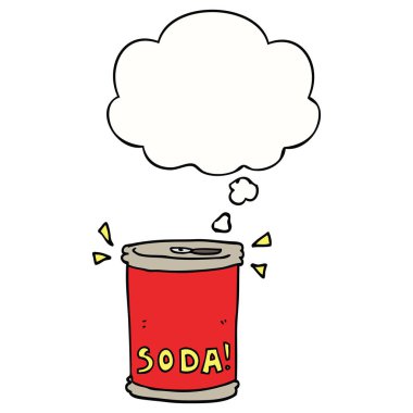 karikatür soda can ve düşünce balonu