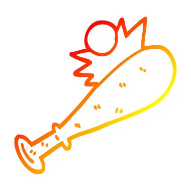 sıcak degrade çizgi çizim karikatür beyzbol sopası