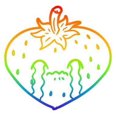 gökkuşağı degrade çizgi çizim karikatür çilek