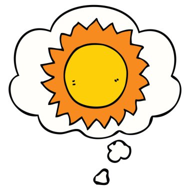 karikatür güneş ve düşünce balonu