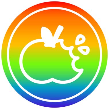 gökkuşağı spektrumunda ısırık elma dairesel